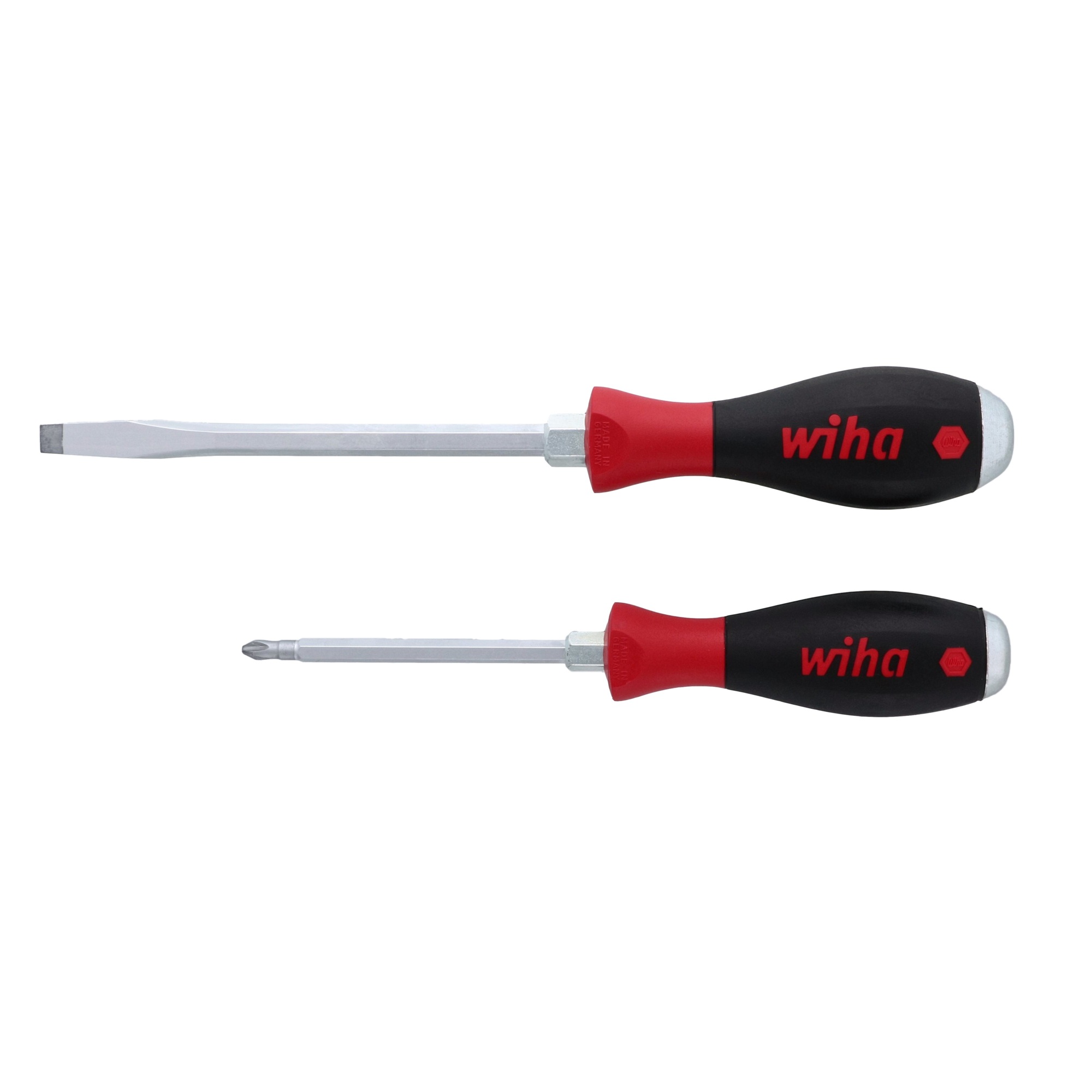 Wiha Tools 2 Piece SoftFinish XHeavy Duty Slotted and Phillips Screwdriver Set, Model #53082
